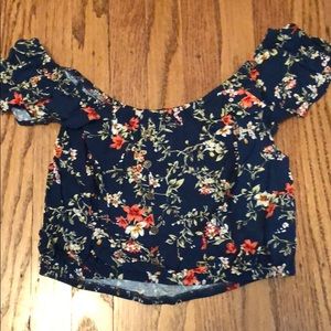 Xhilaration Crop top off the shoulder floral top